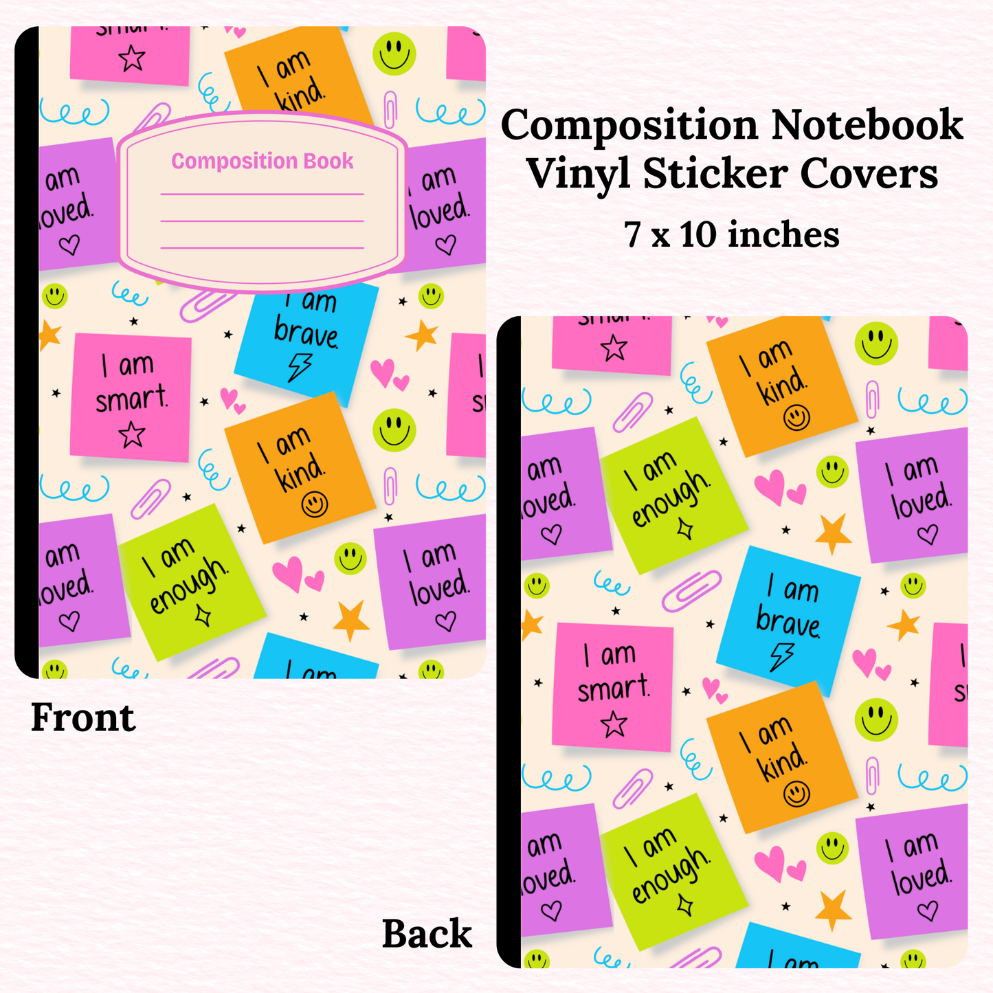 Affirmation Post It Composition Notebook Vinyl Cover