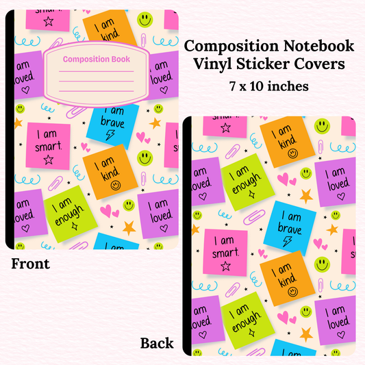 Affirmation Post It Composition Notebook Vinyl Cover