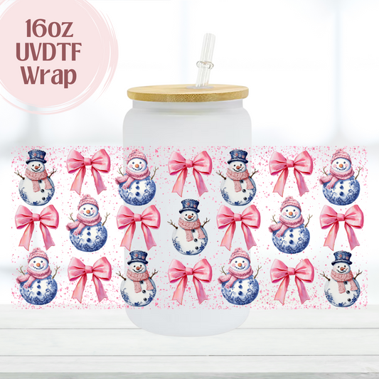Coquette Snowmen 16oz UVDTF Cup Wrap