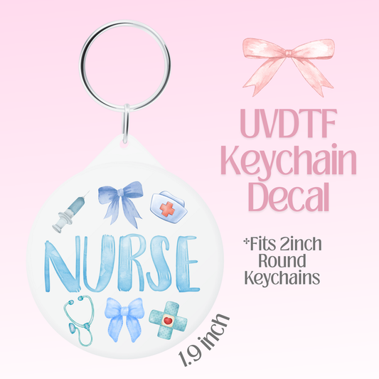 Nurse Round Keychain Decal