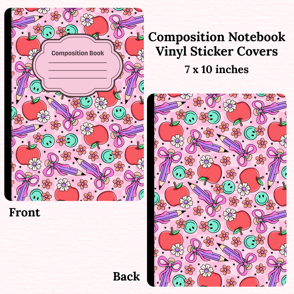 Purple Pencils Composition Notebook Vinyl Cover