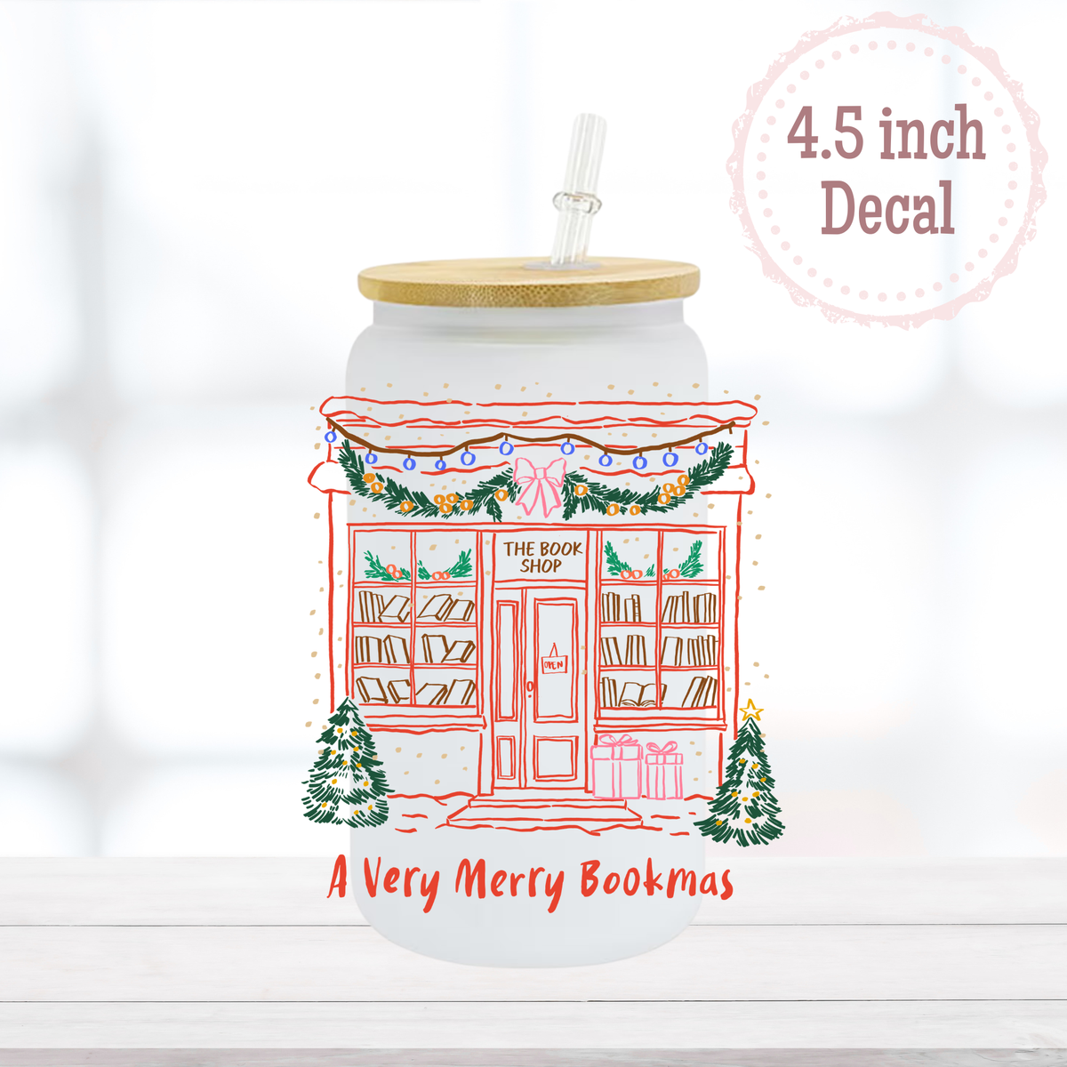Merry Bookmas UVDTF Decal