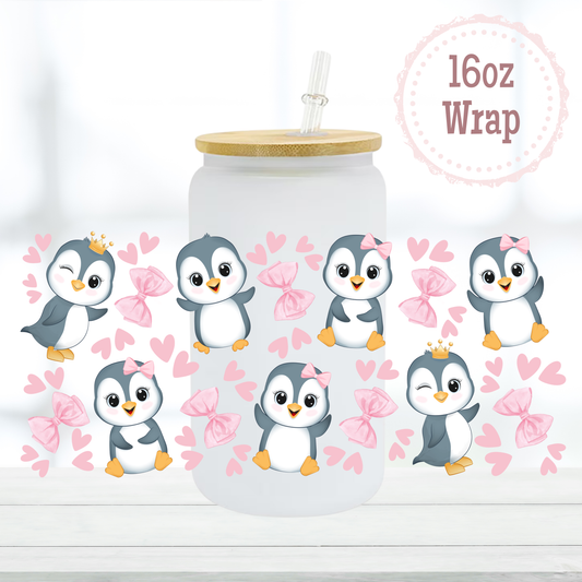 Cute Penguins 16oz UVDTF Cup Wrap