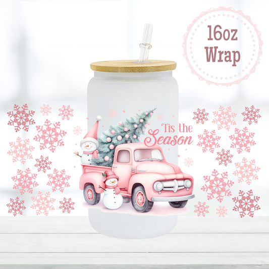 Pink Truck 16oz UVDTF Cup Wrap
