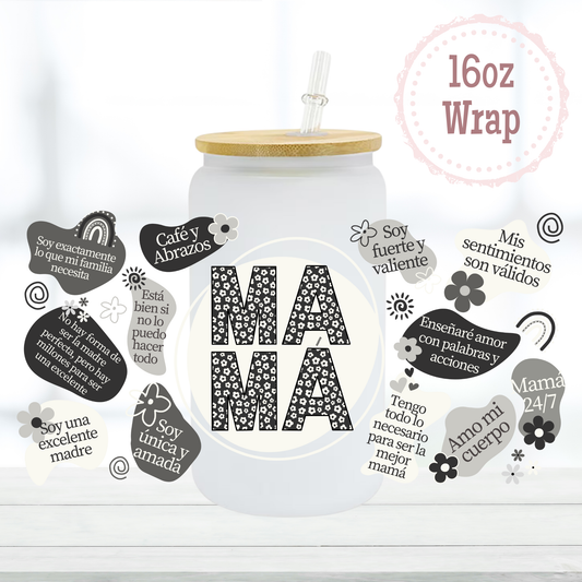 Spanish Mama Affirmations 16oz UVDTF Cup Wrap