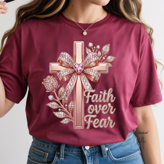 Faith over Fear Rhinestone DTF Print