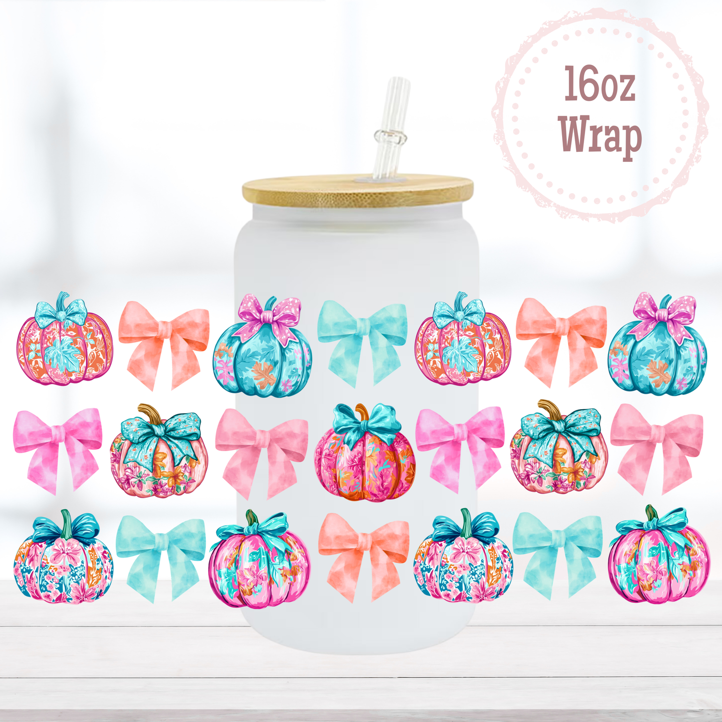 Colourful Pumpkins 16oz UVDTF Cup Wrap