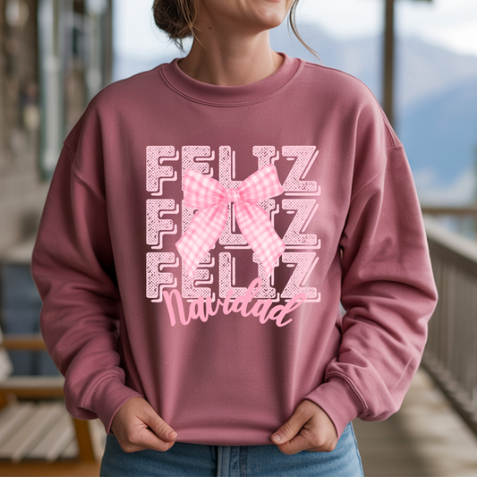 Pink Feliz Navidad DTF Print