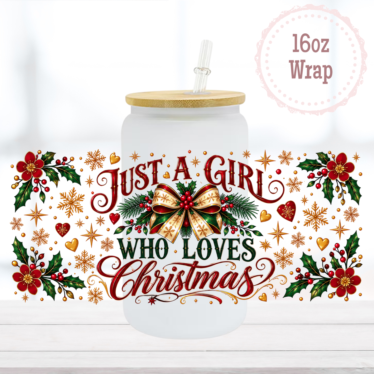 Loves Christmas 16oz UVDTF Cup Wrap