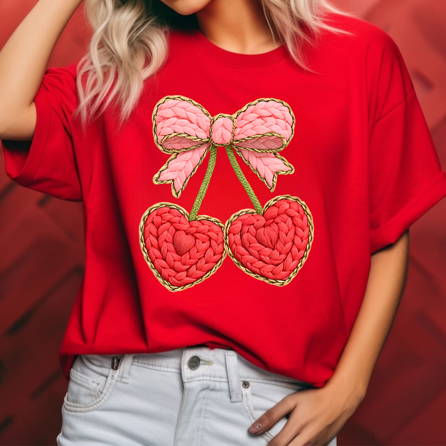 Yarn Cherries DTF Print