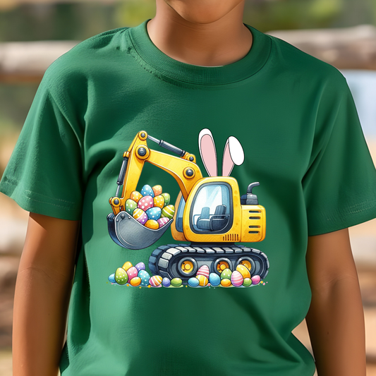 Easter Excavator Kids DTF Print