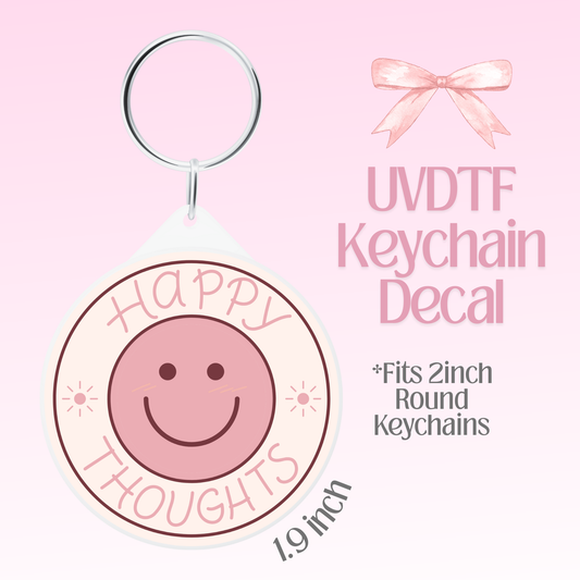 Happy Thoughts Round Keychain Decal