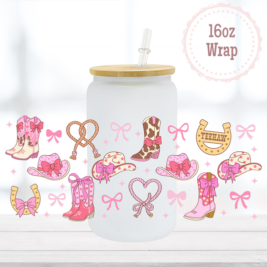 Girly Western 16oz UVDTF Cup Wrap