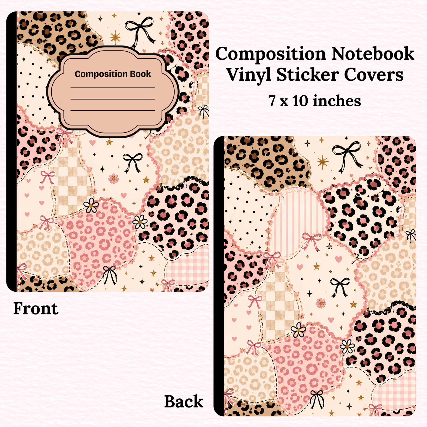 Coquette Animal Print Composition Notebook Vinyl Cover