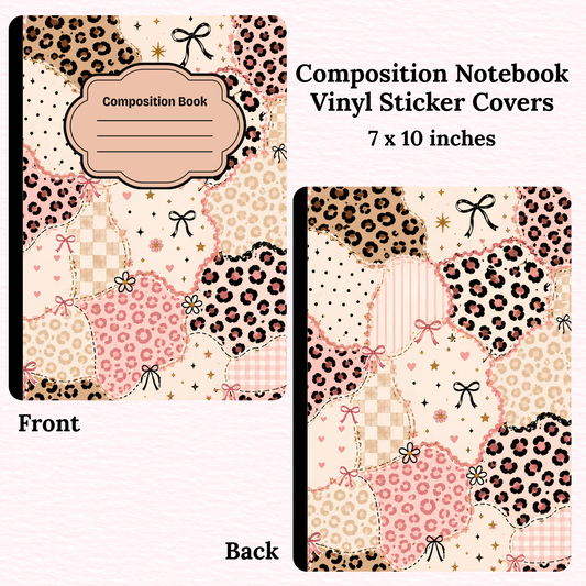 Coquette Animal Print Composition Notebook Vinyl Cover