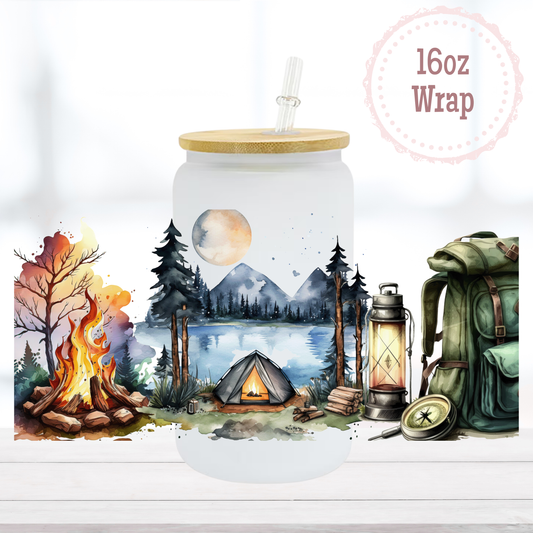 Camping 16oz UVDTF Cup Wrap