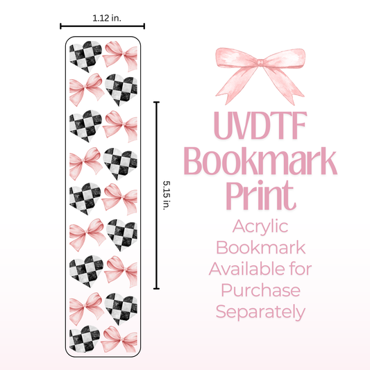 Checkered Hearts Double Sided Bookmark