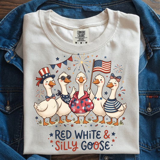 Red White and Silly Goose DTF Print