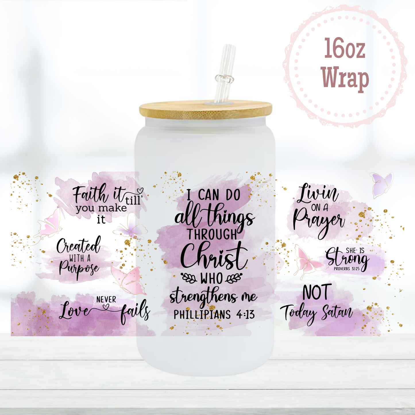 I Can Do All Things 16oz UVDTF Cup Wrap