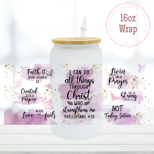 I Can Do All Things 16oz UVDTF Cup Wrap