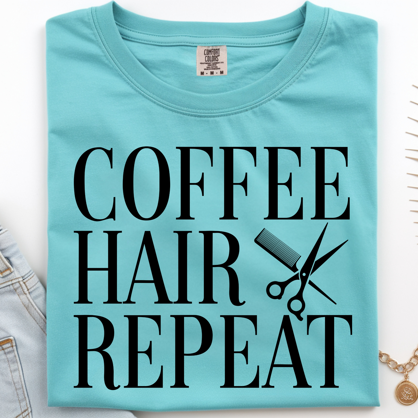 Coffee Hair Repeat DTF Print
