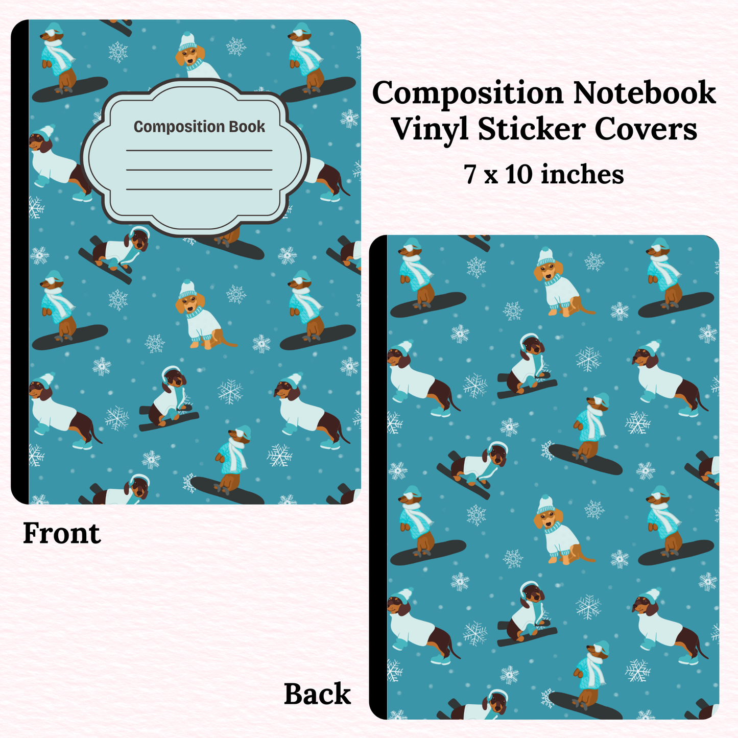Winter Dogs Composition Notebook Vinyl Cover