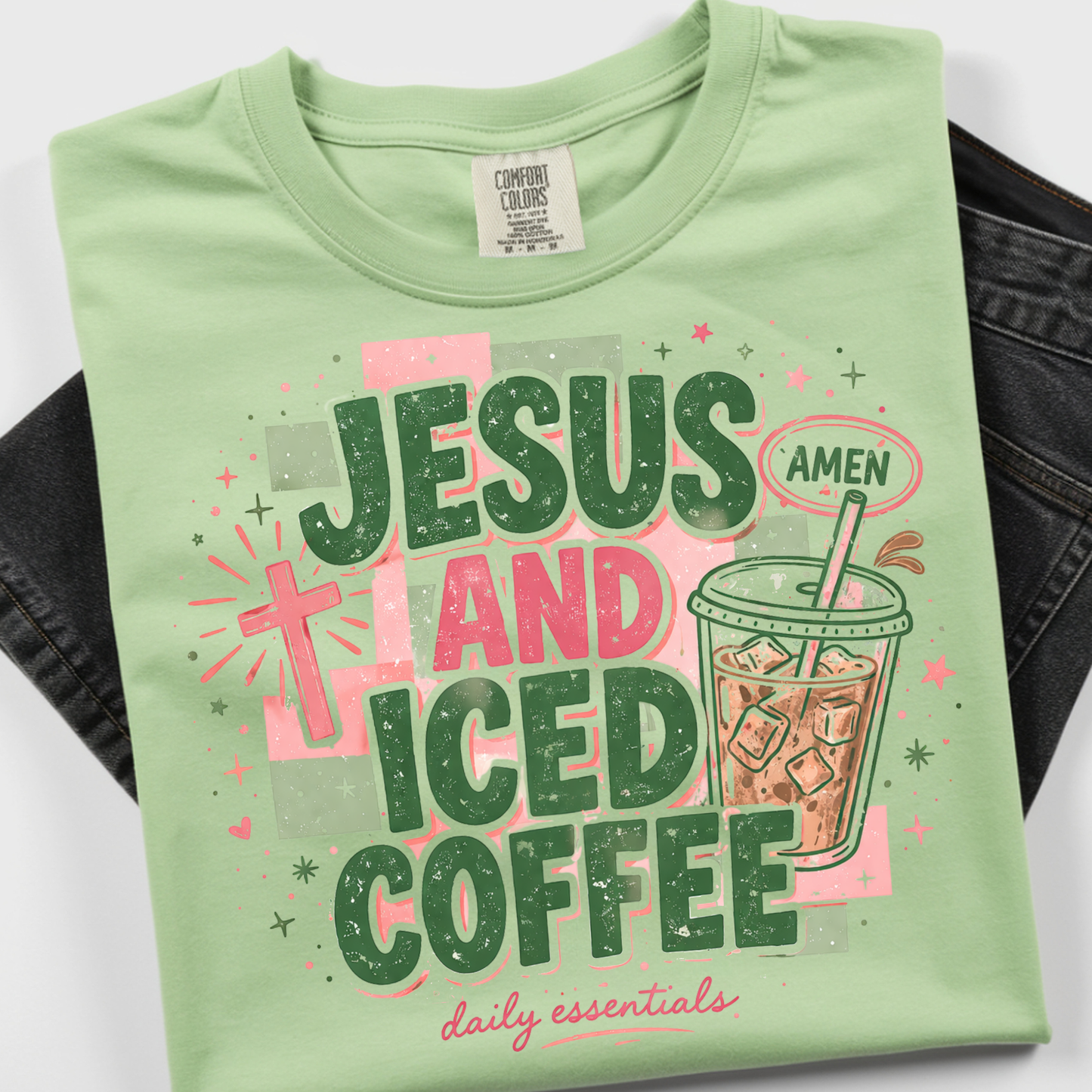Jesus & Iced Coffee DTF Print