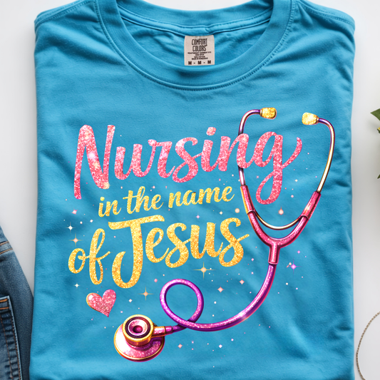 Nursing in the Name of Jesus DTF Print