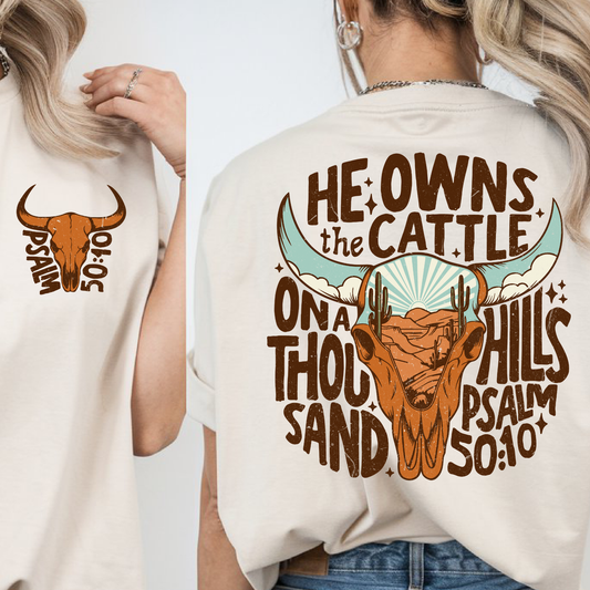 He Owns the Cattle DTF with Pocket Size Included