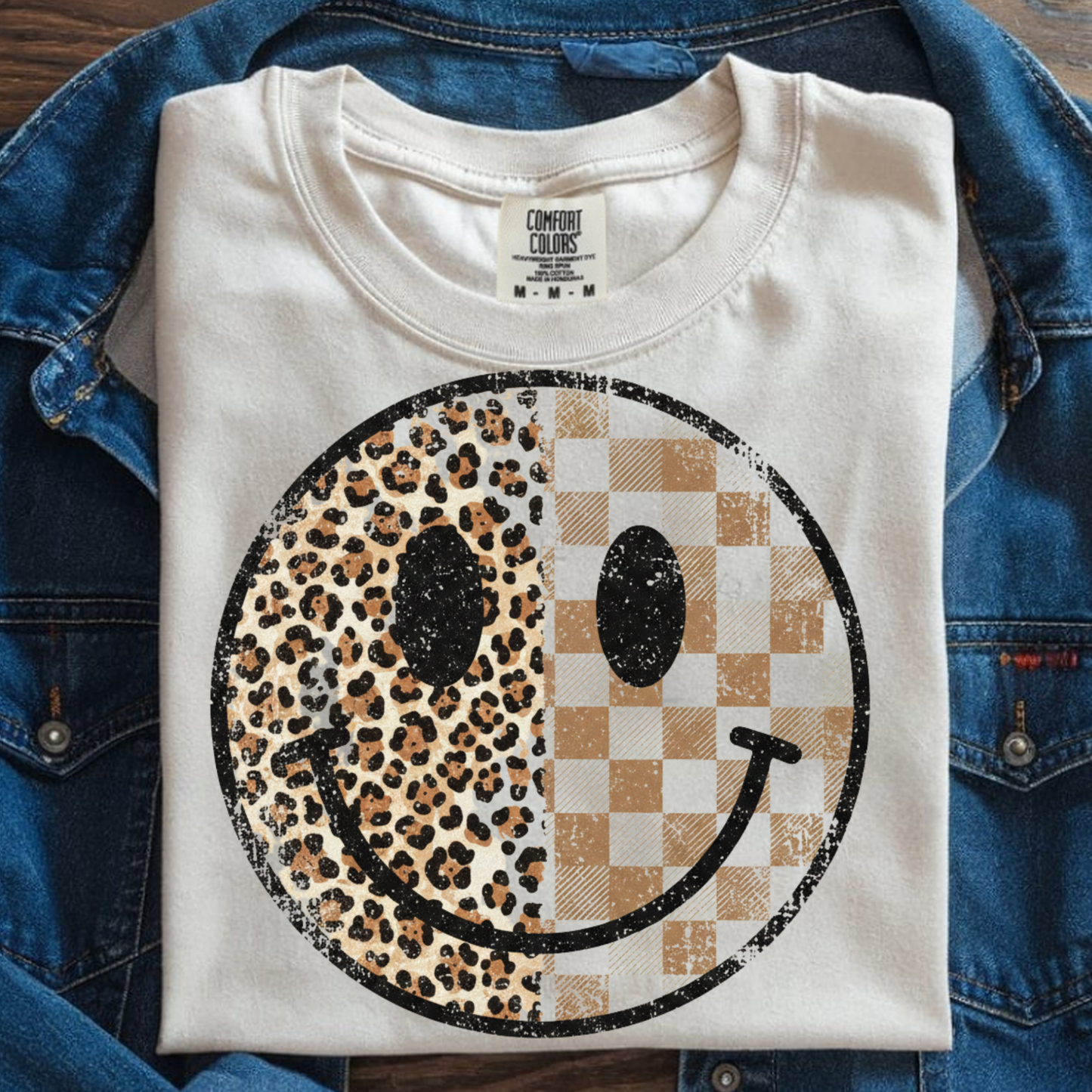 Animal Print Smiley DTF Print