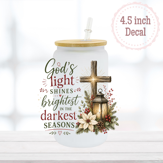 God's Light Shines UVDTF Decal