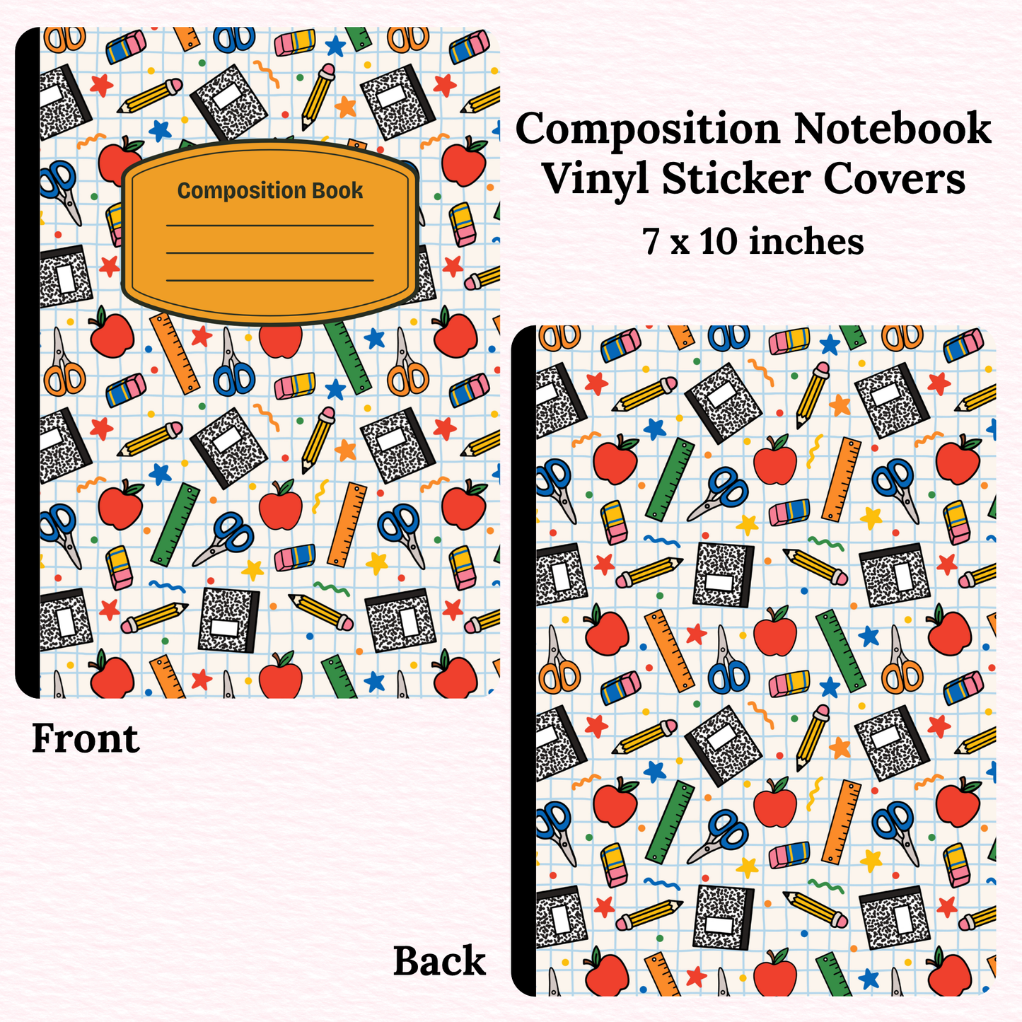 School Supplies Composition Notebook Vinyl Cover
