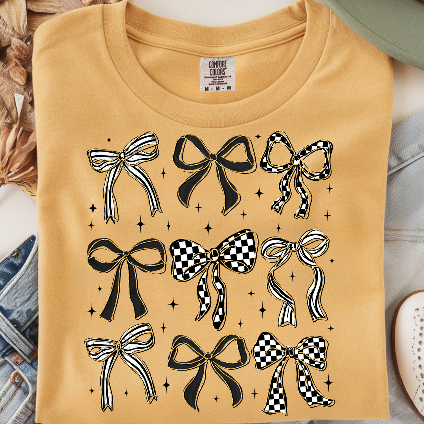 Checkered Bows DTF Print