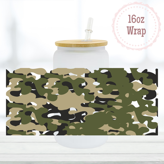 Camo 16oz UVDTF Cup Wrap