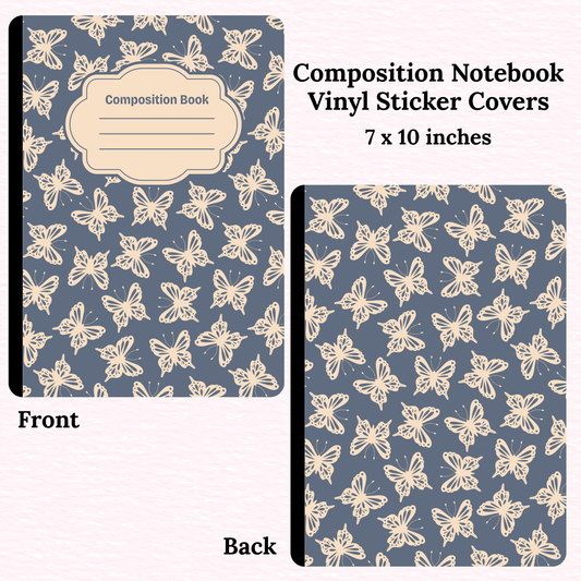 Blue Butterflies Composition Notebook Vinyl Cover