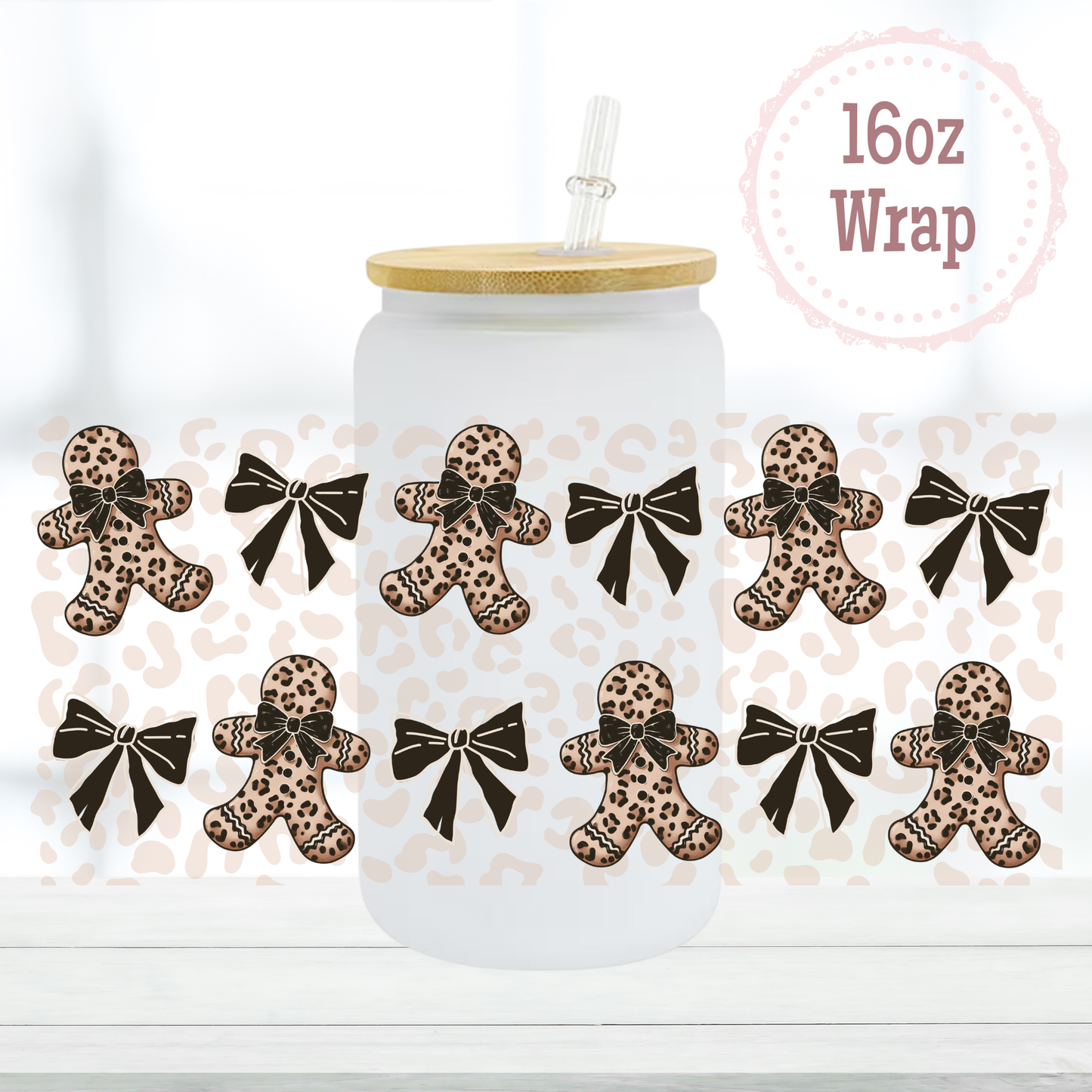 Animal Print Gingerbreads 16oz UVDTF Cup Wrap