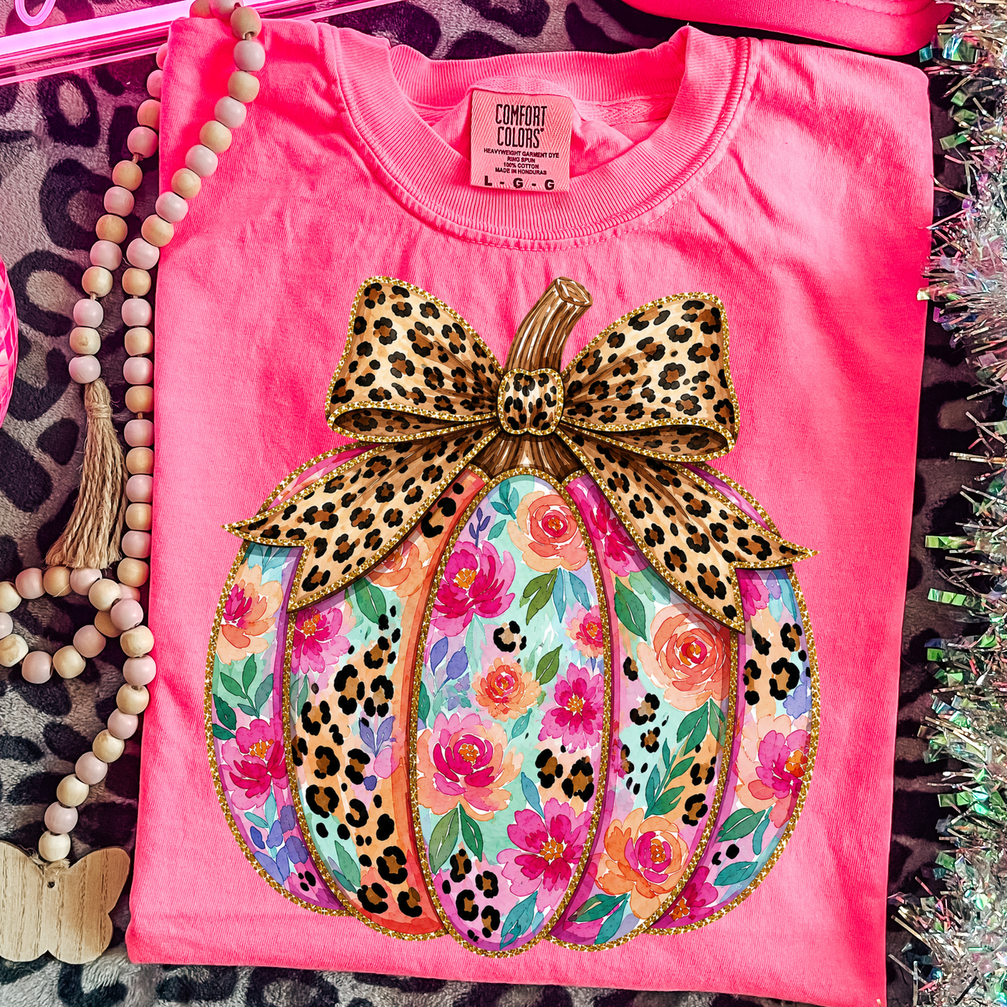 Floral Pumpkin DTF Print