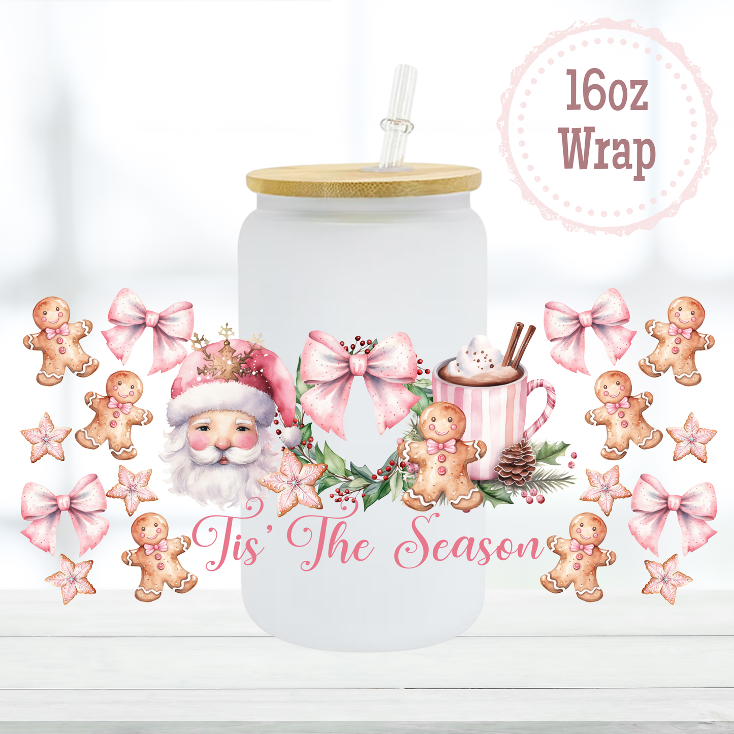 Season Pink 16oz UVDTF Cup Wrap