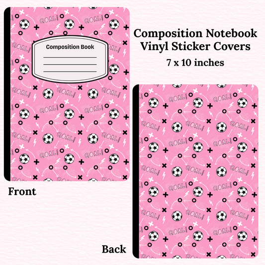 Soccer Pink Composition Notebook Vinyl Cover