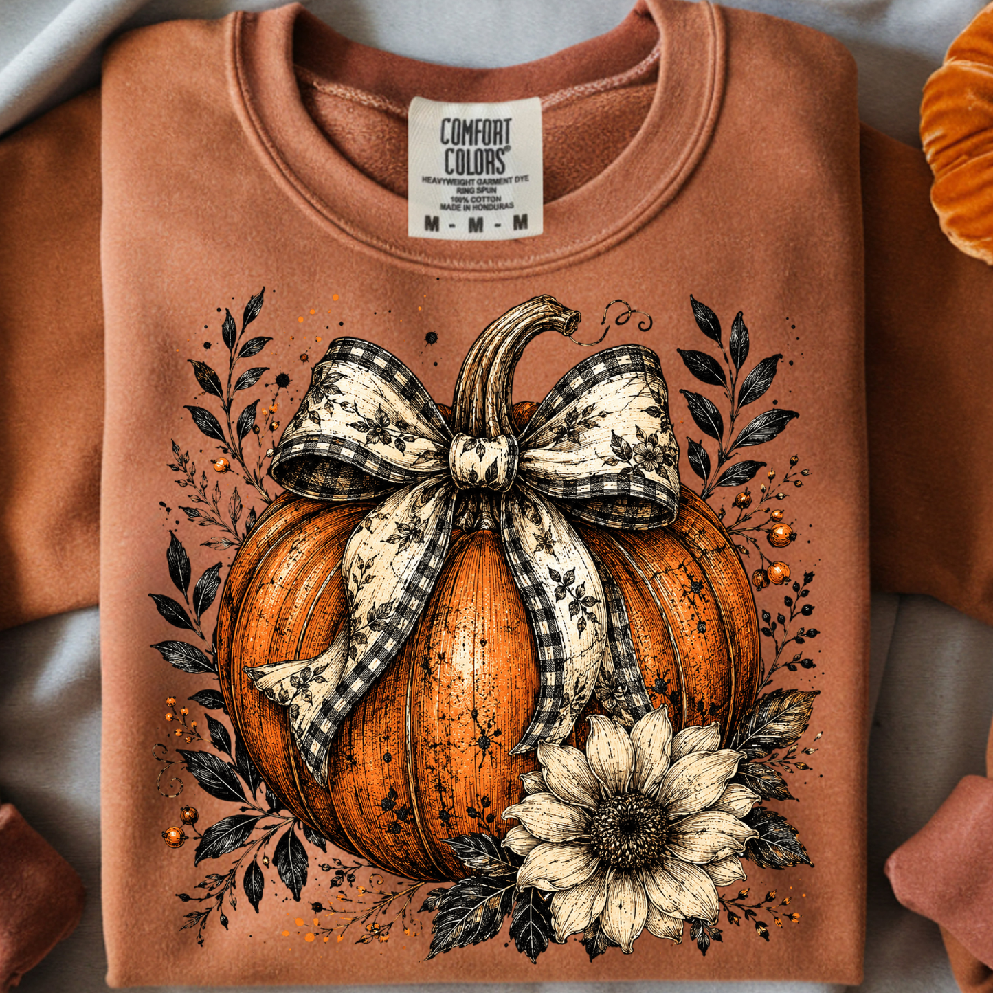 Flower Pumpkin DTF Print
