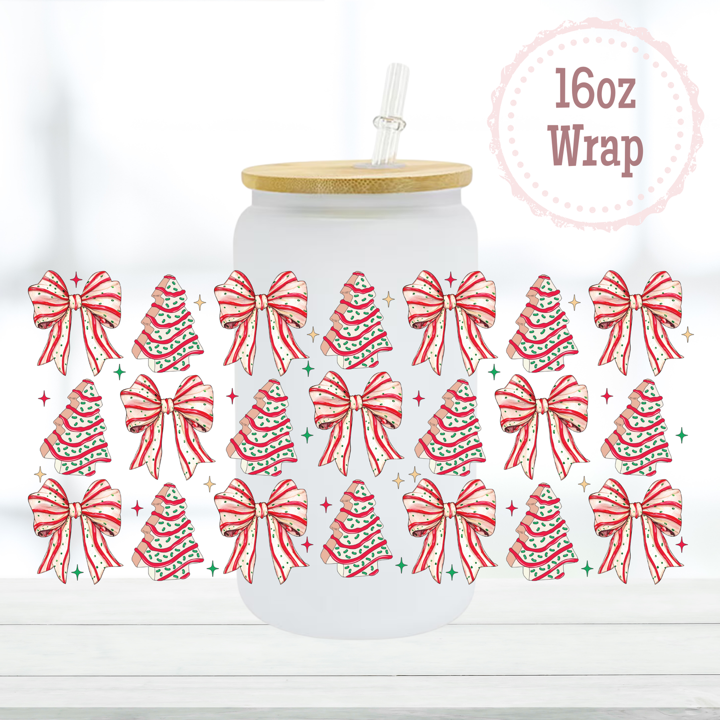 Christmas Cakes 16oz UVDTF Cup Wraps
