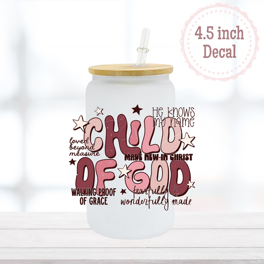 Child of God Pink UVDTF Decal
