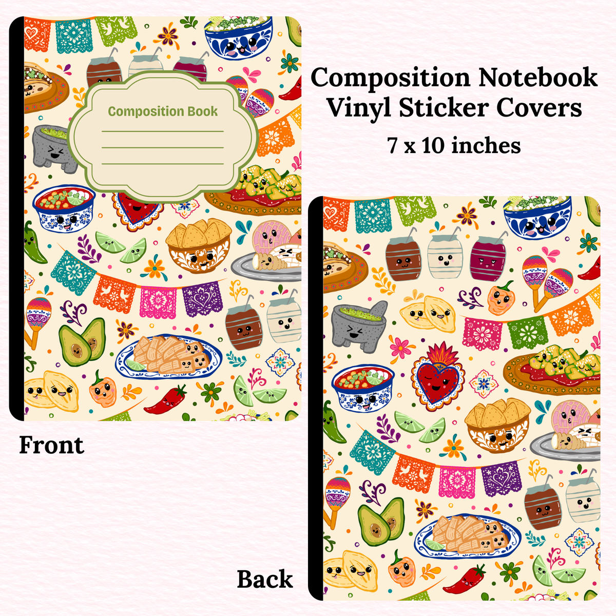 Latin Foods Composition Notebook Vinyl Cover