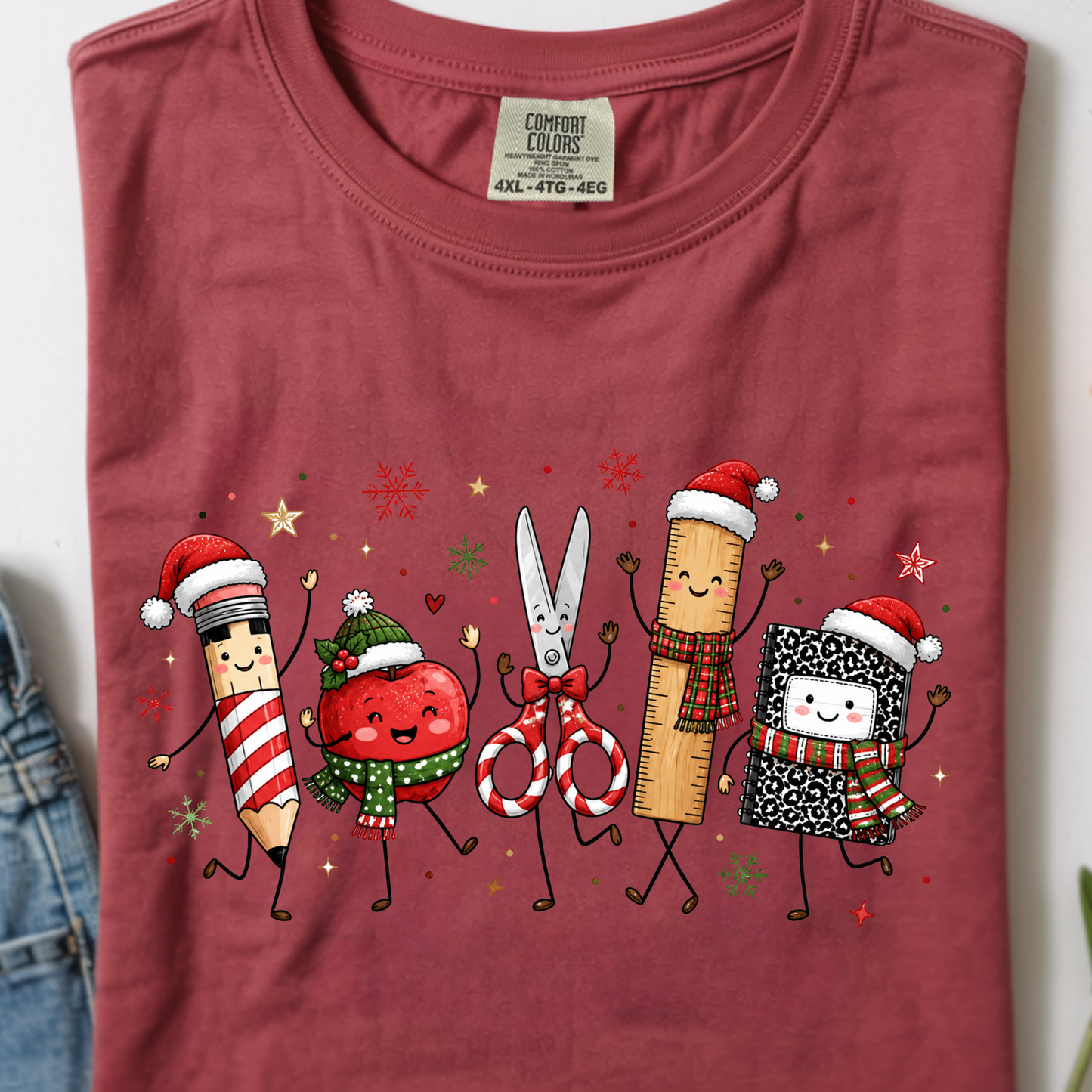 Christmas School Supplies DTF Print