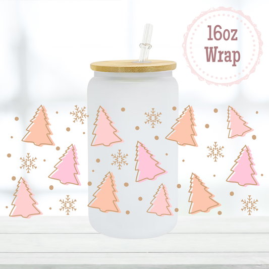 Pink Trees 16oz UVDTF Cup Wrap