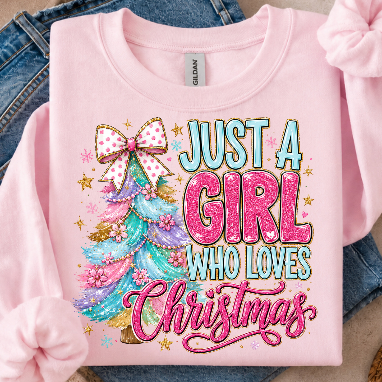 Girl Who Loves Christmas DTF Print