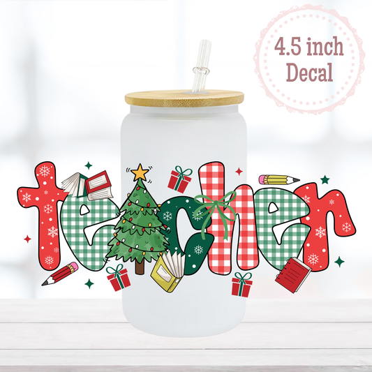 Christmas Teacher 16oz UVDTF Cup Wrap