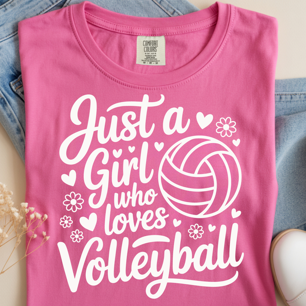 Girl Loves Volleyball Kids DTF Print