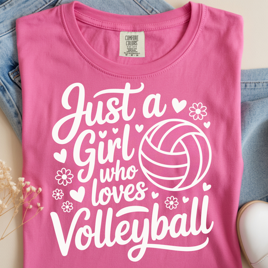 Girl Loves Volleyball Kids DTF Print