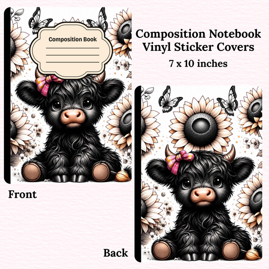 Black Cow Composition Notebook Vinyl Cover
